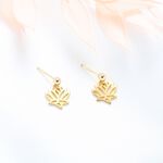 【Angel & Me】Love Lotus s925 sterling silver 24k gold plated earrings gift, , large