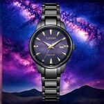 CITIZEN 星辰 紫夜星河 光動能高雅女性手錶 EW2595-81X, , large