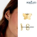 【快速出貨】MORELLATO TALISMANI系列 金色不鏽鋼 蝴蝶耳環 耳針 SAUN34, , large