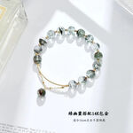 【A&R】招財開運 綠幽靈 髮晶8MM手鍊附精美禮盒, , large