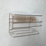 [熊好貼國際]捲筒紙巾架 衛生紙架 平台置物架 多用途收納架 不殘膠 粗糙凹凸不平整牆面皆可貼 捲紙架 面紙架, , large