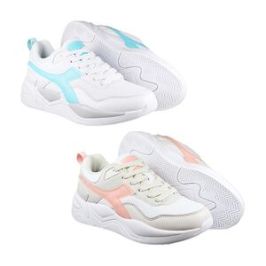 DIADORA迪亞多那 街頭時尚休閒鞋 女運動鞋 女鞋 拼接 寬楦 高腳背 透氣 反光 Q彈 氣墊乳膠鞋墊 白藍 白粉,  DIADORA迪亞多那 街頭時尚休閒鞋 女運動鞋 女鞋 拼接 寬楦 高腳背 透氣 反光 Q彈 氣墊乳膠鞋墊 白藍 白粉