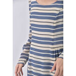 (S) 白線條藍色洋裝二手衣, , large