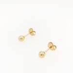 【Angel & Me】14KGF 注金 簡約 4mm 圓珠 小圓 球 一對 耳環, , large