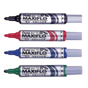 【Pentel 飛龍】後壓式白板筆 粗字圓頭 2.0mm 36支/件 MWL5M - 紅