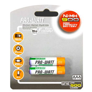[寶旺旺] 華志PRO-WATT 900mAh鎳氫 充電電池4號(AAA)2入
