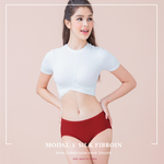 【Clany可蘭霓】台灣製絲蛋白美膚內褲 ｜莫代爾親膚透氣低敏・中腰女內褲 M&ndash;XL  熱情紅 2152-96, , large