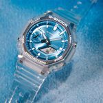 CASIO 卡西歐 G-SHOCK 半透明感 金屬蒸鍍工藝 雙顯電子錶 手錶 GA-2100BM-7A2, , large
