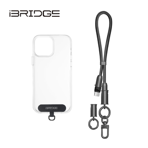 iBRIDGE Braided Lanyard Fast Charging Cable-35cm-Black