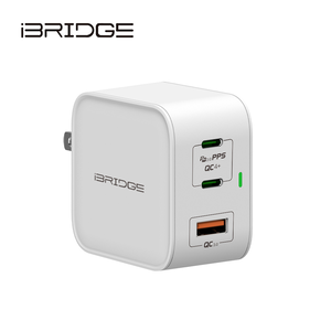 iBRIDGE GaN 65W 3Ports Charger - White
