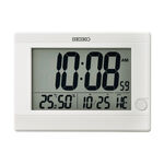SEIKO 精工 溫溼度顯示 座掛兩用電子鐘 QHL089W, , large