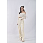 (F) approach韓牌高腰絨布白色長褲二手衣, , large