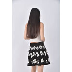 (M) so nice棉質花紋黑色短裙二手衣, , large