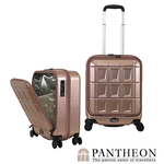 【PANTHEON PLAZA】展示品限量出清 PANTHEON 16吋 迷你商務特助 專利前開式煞車輪行李箱 PTS-4006 冰莓粉, , large