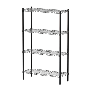 【Y HOUSE】76x30x120cm Lightweight Four-layer Iron Rack Iron Rack Shelf - Painted Black