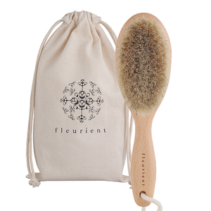 Fleurient芙樂莉 天然馬毛美體按摩刷-乾刷專用(附收納袋)【台灣通用貿易有限公司】