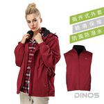 【DINOS】兩用式刷毛背心外套 XL/酒紅色, , large