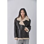 (L) a better day質感皮質黑色外套二手衣, , large