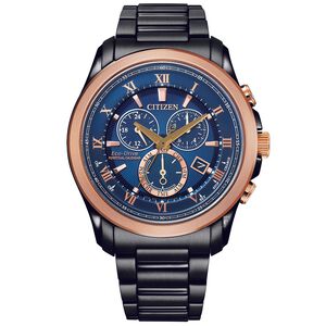 CITIZEN 星辰 亞洲限定 聖誕節推薦款光動能萬年曆手錶-午夜藍 BL5546-81L