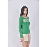 (S) 質感綠色長袖上衣二手衣, , large