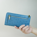 【M2nd】律米耶鴕鳥皮輕薄迷你長夾-土耳其藍(T65A), , large