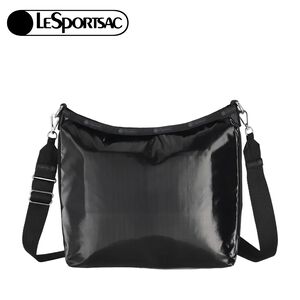 |快速出貨|Lesportsac MEDIUM ZIP SHOULDER 中型拉鍊肩背包 送禮推薦-閃耀黑