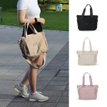 【MQ】FRIEDA Three-way multi-layer tote bag, 奶茶色, large
