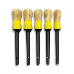 Soul Professional Detailing Brush Set (5 Pcs) | Natural Boar&rsquo;s Hair Bristles | Scratch-Free for Wheels, Interior & Vents | DIY Auto Care Kit