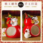摩達客◉開運招財◉紅葫蘆福祿滿滿招財貓來福如意大口收納陶瓷擺飾 新春節糖果盒 玄關客廳茶几 櫃台來客, , large