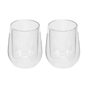 S/2 DOUBLE WALL GLASS CUP