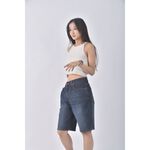 (2XL) tommy jeans高腰丹寧牛仔質感棉質五分藍色短褲二手衣, , large