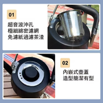 仙德曼露營304不鏽鋼泡茶壺-附濾網-1.0L-霧黑色-1支, , large