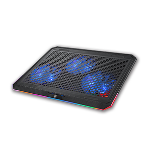 ekit CKT-K03_BK Blu-ray three-fan quiet and cool ventilated iron mesh touch control colorful RGB laptop cooling pad[E-KIT Technology lnc.]