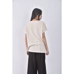 (L) lativ質感棉質純棉杏色短袖上衣二手衣, , large