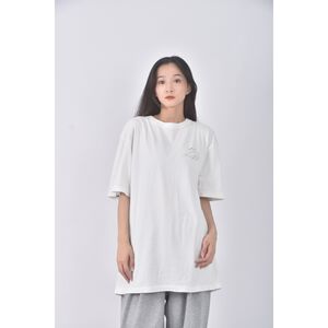 (L) 質感棉質純棉白色短袖上衣二手衣