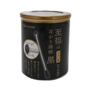 日本製SANYO黑360度耳扒紙軸棉花棒-100支入x6罐