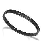 【快速出貨】法國 ROCHET Santorin系列 不鏽鋼男士手鍊-黑 HB4761, , large