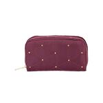 |快速出貨|Lesportsac Rectangular Cosmetic 長形化妝包/ 酒紅格紋釘飾, , large