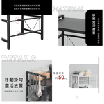 【Y HOUSE】Multi-purpose retractable storage rack/electrical rack/kitchen rack/shelf-single layer black, , large