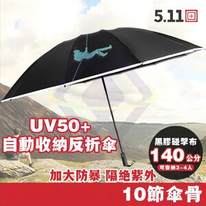 UPF 50+ Auto-Open/Close Reverse Fold Umbrella - Navy Blue with Black Lining