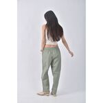 (XL) lativ高腰質感棉質純棉綠色長褲二手衣, , large