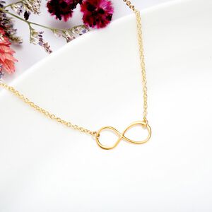 【Angel & Me】Infinity love s925 sterling silver thick 14k gold-plated necklace