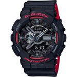 CASIO 卡西歐 G-SHOCK 人氣經典紅黑雙顯手錶 GA-110HR-1ADR, , large