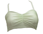 QXHEE.T.Made in Taiwan, front wrinkled shape, drag bust and back cross high waist swimsuit (fresh leaf/apple green/indigo blue/show off red) ready for sale, , large