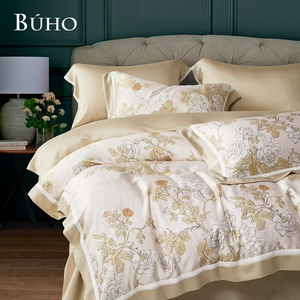 BUHO《盼春-桔》60支100%TENCEL純天絲全鋪棉兩用被冬包組-雙人
