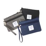 【YUN JOIN 】Travel 日系織面多功能手挽收納包-黑色 萬用包 手拿包 手挽包 化妝包 隨手包 錢包, , large