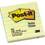 3M 可再貼 630黃底綠橫格便條紙, , large