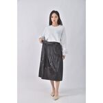 (L) giordano ladies質感皮質黑色長裙二手衣, , large