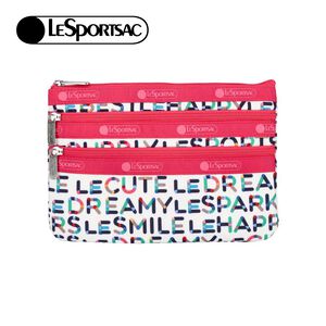 |快速出貨|Lesportsac 3-Zip Cosmetic 三層拉鍊收納化妝包/ 趣味字母