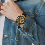CITIZEN 星辰 Tsuno Chrono 50週年 牛頭錶 光動能計時手錶 AV0072-01X, , large